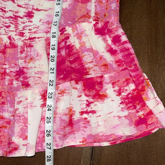 EUC BeachLunchLounge Pink & White Short Sleeve Popover V-Neck Blouse Sz. MD - Picture 8 of 9